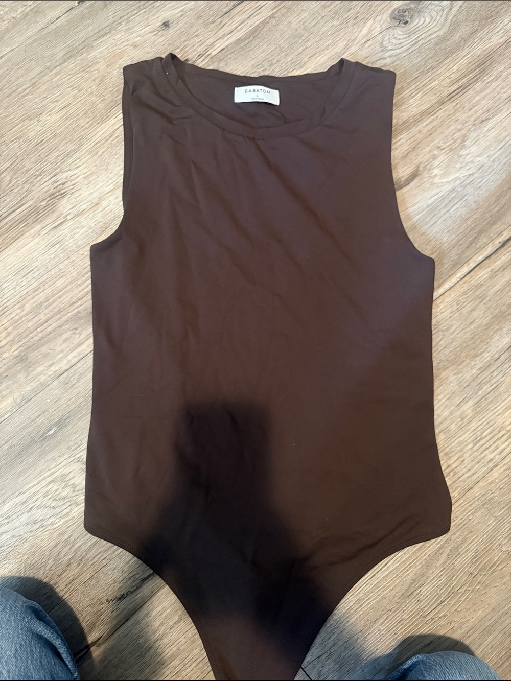 Babaton Brown Sleeveless Bodysuit